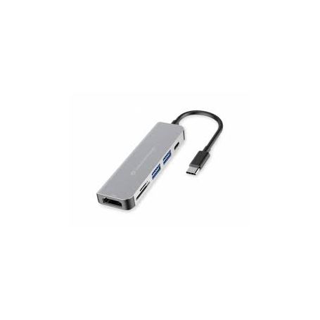 Conceptronic DONN 6-in-1 Multifunctional USB Hub Adapter, HDMI, USB-C PD, 1 x USB 3.0, 1 x USB 2.0, SD/TF Card Readers - DONN11G