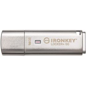 Kingston 16GB IronKey Locker PLUS 50 AES Encrypted, USB to Cloud - IKLP50/16GB