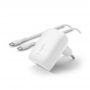 30w USB-C PD PPS Wall Charger, White w/1m PVC C-C cable