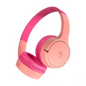 Belkin SoundForm Mini - Auscultadores supra-aurais com microfonoe - no ouvido - bluetooth - sem fios - macaco de 3,5 mm - rosa