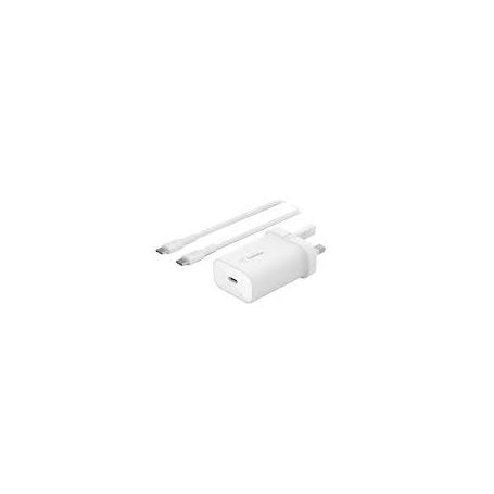 20W USB-C PD PPS WALL CHARGER, WHITE W/1M PVC C-LTG
