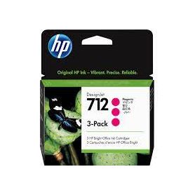 HP 712 3-Pack 29-ml Magenta DesignJet Ink Cartridge - 3ED78A