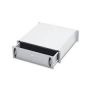 3U lockable drawer with handle 132x481x400 mm, color grey (RAL 7035) color grey (RAL 7035)