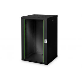 3U lockable drawer with handle 132x481x400 mm, color black (RAL 9005) color black (RAL 9005)